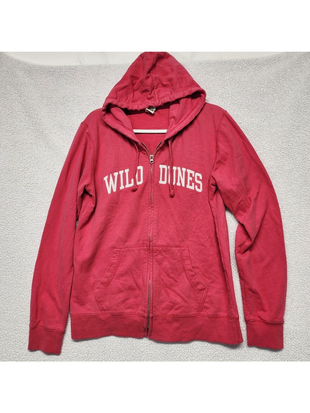 Womens Camp David Wild Dunes Hoodie Size L Pink Full Zip Cotton Vintage Y2K